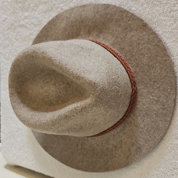 NWT Treasure & Bond Double -Braid Wool Felt Fedora Adjustable Hat Beige One Size - Picture 5 of 14